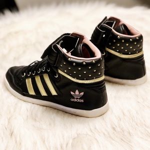 Adidas | Centenia Hi Top Sneakers Black Gold Polka dot